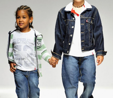 Denim style children’s clothing matching skills