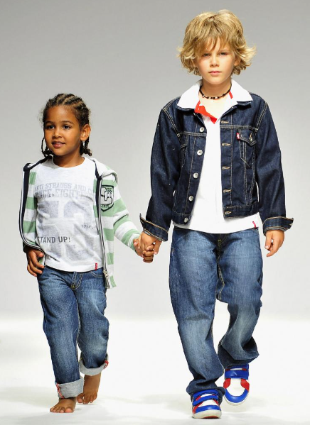 Denim style children’s clothing matching skills